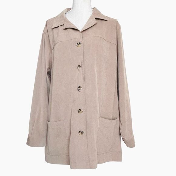 Cherokee Tan Lightweight Jacket Short Trench 18W - Picture 2 of 7